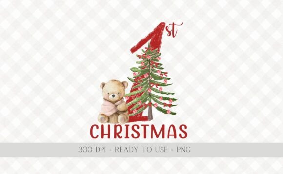1st Christmas Teddy Bear Xmas Tree PNG Illustrations Review