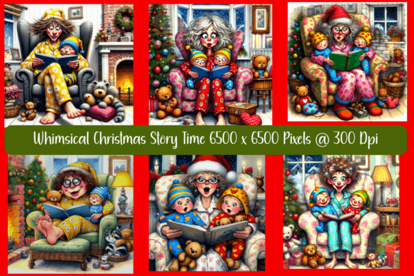 A Cozy Christmas Story Time: Illustrations for Small Business Branding