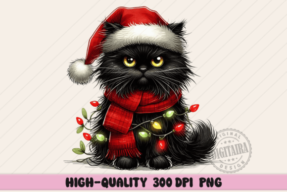 Black Grumpy Christmas Cat Png: A Review for Modern Illustrations