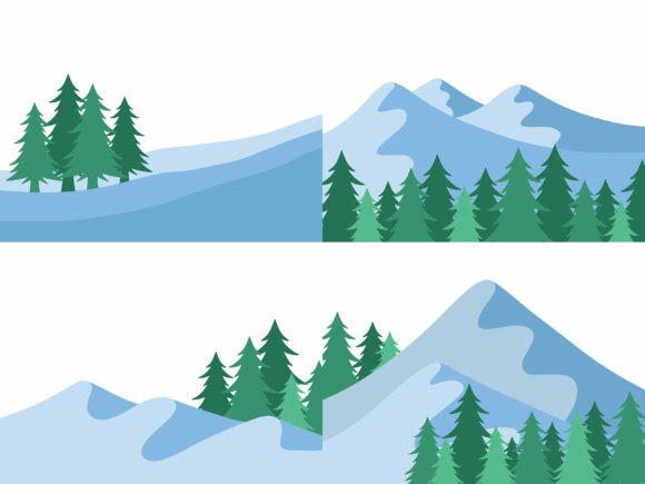 Christmas Background Snowy Mountain