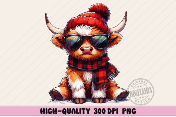 Christmas Cute Highland Cow Png Illustrations Review