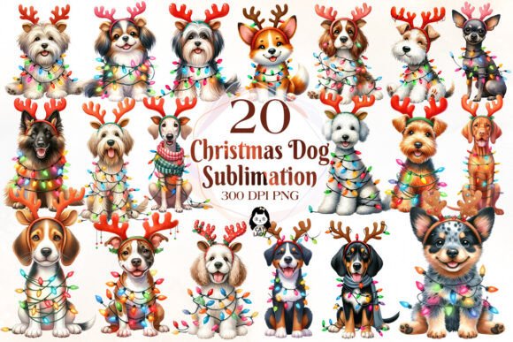 Christmas Dog Sublimation Clipart Part 8 Review for Illustrations