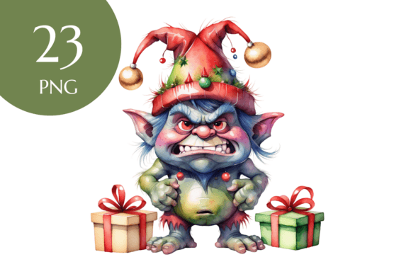 Christmas Grumpy Troll Clipart, Gnome Illustrations Review