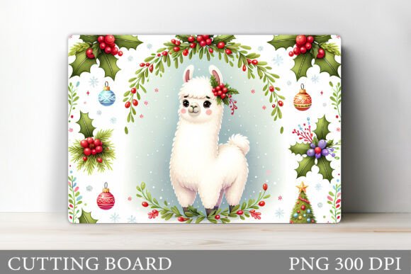 Christmas Lama Cutting Board Sublimation