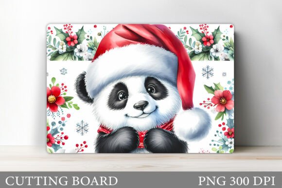 Christmas Panda Cutting Board Design for Illustrations and Blog Graphics