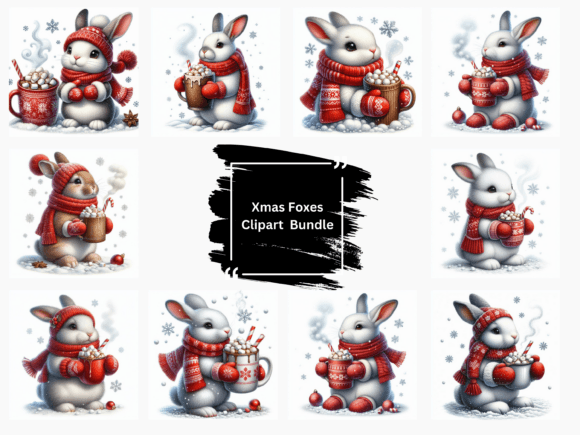 Christmas Rabbit Clipart Festive: A Designer’s Review for Handmade Illustrations