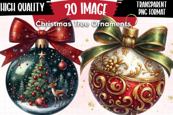 Christmas Tree Ornaments Christmas Decor Illustrations