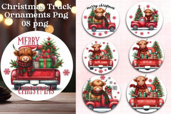 Christmas Truck Ornaments Png Illustrations