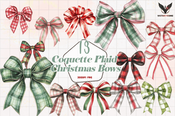 Coquette Plaid Christmas Bows Clipart: A Publisher’s Review of Seasonal Illustrations