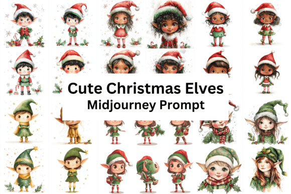 Cute Watercolor Elves Christmas Illustrations Review