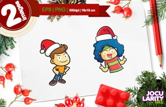 Funny Christmas Male Cartoon Vector in Illustrations