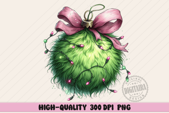 Green Fur Christmas Ornament Png: A Review for Handmade Illustrations