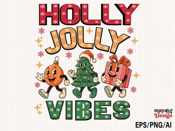 Holly Jolly Vibes Funny Christmas Quotes: Illustrations for Seasonal Sales