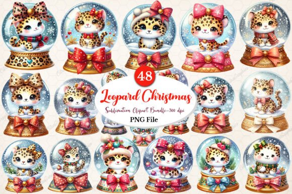 Leopard Print Christmas Clipart Bundle: A Seller's Review of Illustrations