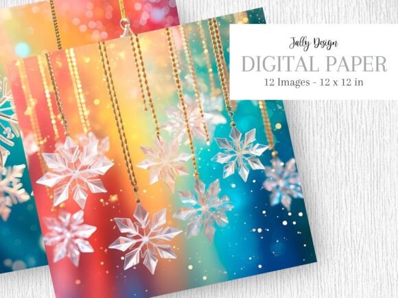 Luxury White Glass Christmas Snowflakes: Premium Illustrations for Modern Publishing