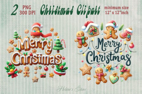 Merry Christmas Gingerbread Clipart Png