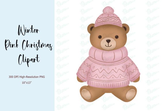 Pink Christmas Teddy Bear Clipart: A Designer’s Review for Modern Illustrations