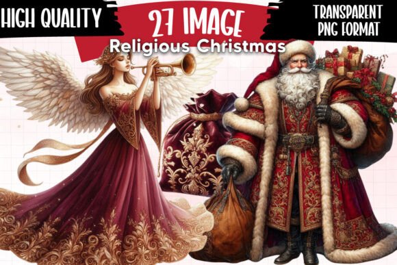Religious Christmas Clipart Element for Illustrations