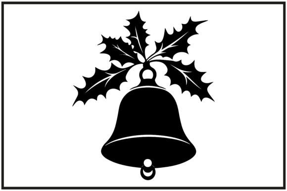 Silhouette of a Christmas Bell Icon for Modern Illustrations