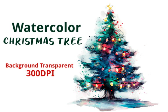 Watercolor Christmas Tree 22: A Review for Editorial and Illustrations Use